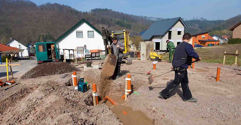 Bauarbeiter auf einer Baustelle