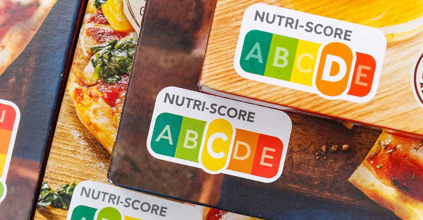 Nutri Score ist auf Pizza Verpackungen abgebildet